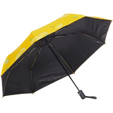Imagem de Proteja-se, guarda-chuva (Sombrinha), Linha Premium, abertura e fechamento automático, portátil para viagem, 8 varetas, Proteção UV UPF 50+ 99%, perfeito para Chuva e Sol, resistente ao vento, cobre 1 pessoa, Ø 0,95cm, Amarelo com desenho de limão