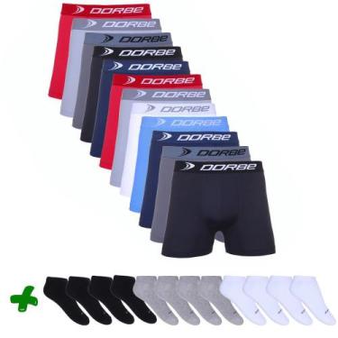 Imagem de Kit 12 Boxer Microfibra + 12 Pares Meia Soquete Dorbe, GG