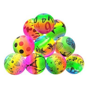 Imagem de 20un Bola Colorida Vinil Dente De Leite Cor Sortida Futebol, Praia, Fe