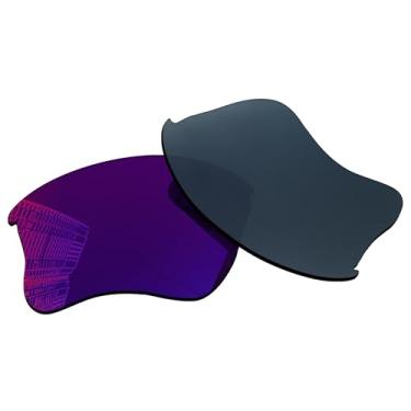 Imagem de Acefrog Lentes de reposição polarizadas de 1,5 mm para óculos de sol Oakley Flak Jacket XLJ OO9009, material atualizado, resistente a impactos - espelhado polarizado Midnight Sun - 1,5 mm