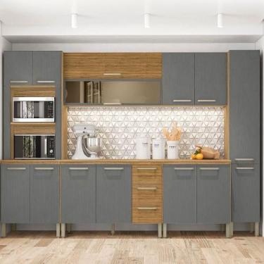 Imagem de Cozinha Modulada 6 peças 14 portas 3 gavetas S/ Tampo Ametista Kits Pa