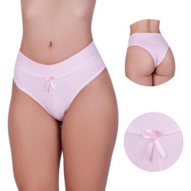 Imagem de Kit 3 Calcinha de Algodão Tanga Cós Alto Duplo Modeladora Raquel - NAK