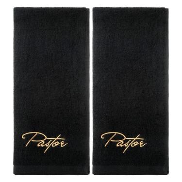 Imagem de Toalhas de mão Buryeah Pastor para homens, 2 peças de algodão preto