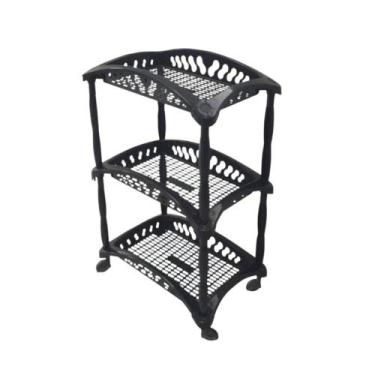 Imagem de Organizador Vertical Triplo Fruteira com 3 Andares Preto - ARQPLAST