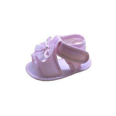 Imagem de Sandália Tecido Menina Bebê Laço Cetim Rosa - Baby Anjo Calçados, Rosa