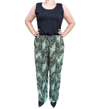 Imagem de Calça Feminina Estampada Pantalona Rodher Verde