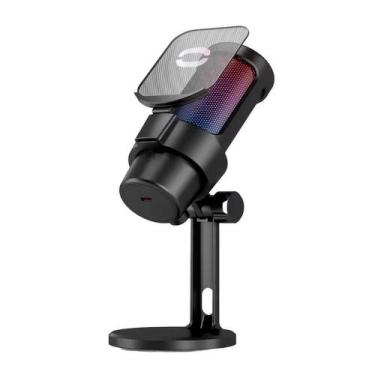 Imagem de Microfone Gamer Condensador Rgb Alta Sensibilidade Preto - TOMATE