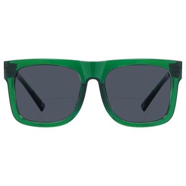Imagem de Eyekepper Óculos de sol de leitura bifocais grandes com dobradiças de mola sem parafuso sem metal para rosto largo, Nr2508sg - Verde, +1.50