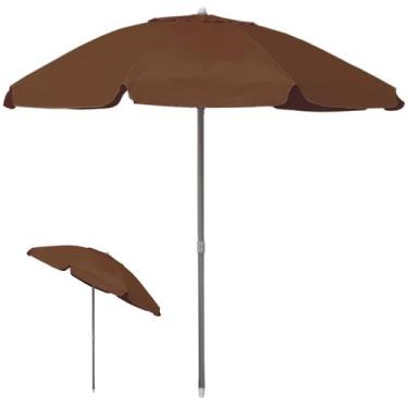 Imagem de Guarda Sol Bagum Alumínio 2,4m Articulável Praia Piscina Camping Marro