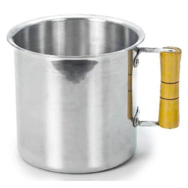 Imagem de Caneca Canecão Reforçado N 14 Cabo De Madeira Alumínio Polido Continen