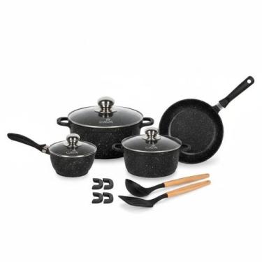 Imagem de Jogo de Panelas Cerâmicas Indução Classic Cava 6pçs, Preto