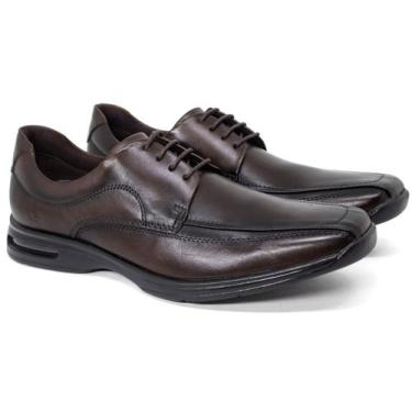 Imagem de Sapato Social Democrata Smart Air Couro Conforto, Tabaco, 39