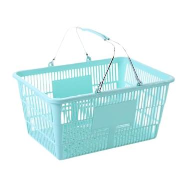 Imagem de FytStycale Cesta de compras organizadora de supermercado com alça cesta de armazenamento para alimentos e frutas