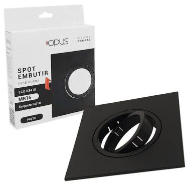 Imagem de Spot Gu10 Embutir Quadrado Preto Para Dicróica Mr16 - OPUS
