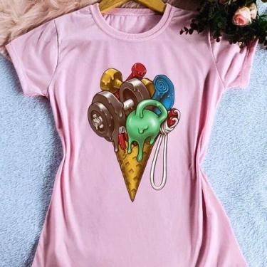 Imagem de Camiseta camisa blusa t-shirt feminina exercício funcional academia vá