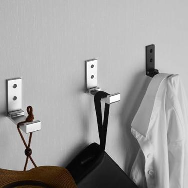 Imagem de Suporte de fone de ouvido dobrável para parede, gancho de parede de alumínio, suporta até 1 kg com fita adesiva, 20 kg com parafusos, suporte vem com almofada protetora para a cabeça