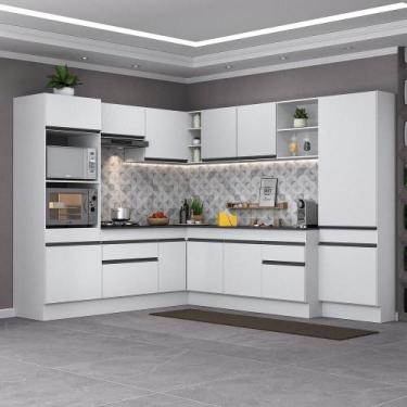 Imagem de Armário De Cozinha Completa De Canto Branco/preto - MULTIMOVEIS