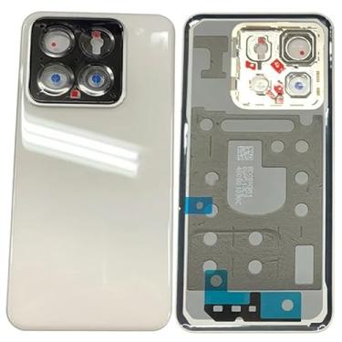 Imagem de SHOWGOOD Capa de bateria traseira para Xiaomi Mi 14 capa traseira com logotipo de lente de câmera peças de reparo (branca)