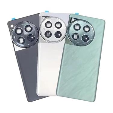 Imagem de Capa de bateria traseira para Oneplus 12 5G com moldura de câmera para 1+12 bateria traseira Gorilla Glass capa de reparo de caixa de porta (preta)