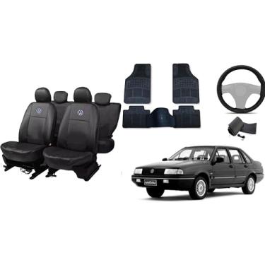 Imagem de Capa de couro + Tapete 5 peças + Capa de volante para Vw santana 00-06