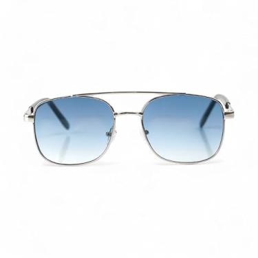 Imagem de Óculos de Sol Aviador Unissex com Lentes de Gradiente e Proteção UV, Design Moderno e Fashion (Azul)