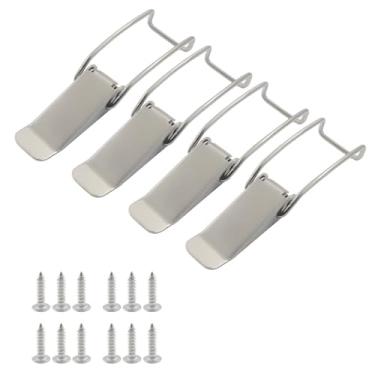 Imagem de Moicstiy 4 peças de trava de ferrolho com mola de 120 mm/4,72 polegadas, trava de ferrolho de aço inoxidável para armários, capas, caixa de caixa, porta-malas, caixa de ferramentas
