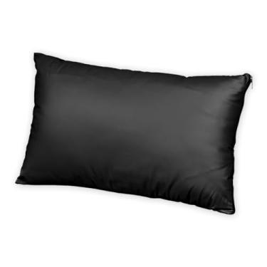 Imagem de Capa Protetora de Travesseiro Impermeável, PVC, 70x50cm, com Zíper, Atóxica (Preto)