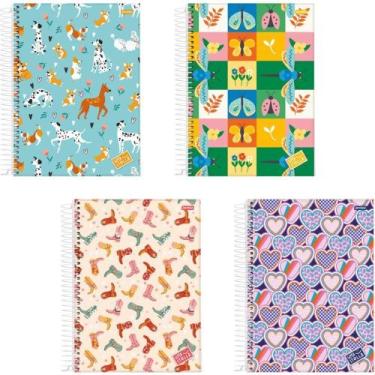 Imagem de Caderno Espiral 1/4 Capa Dura Stella 80 Folhas - Pacote com 05 - Janda