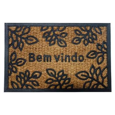Imagem de Tapete Capacho de Entrada Bem-Vindo de Borracha e Fibra de Côco 40x60c