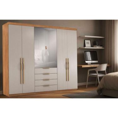 Imagem de Guarda Roupa Casal 6 Portas (2 C- Espelho) E 4 Gavetas Giardino Amendola-nude Prime Tx - Demóbile