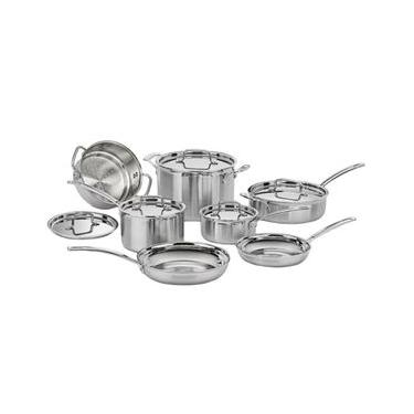 Imagem de CONJUNTO CUISINART DE PANELAS MULTICLAD PRO 7 PEÇAS EM AÇO INOX MCP-7NP1 Colorido