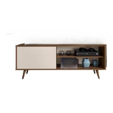 Imagem de ArmáRio De Tv Com Pernas De Madeira – Adequado Para A Sala De Estar Ou Cozinha(madeirado off)