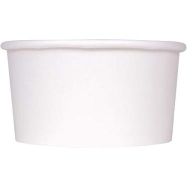 Imagem de ASTRA SIGNATURE Recipientes/copos/amostras de alimentos de papel frio ou quente - Ideal para sorvete, gelato, iogurte e lanches - branco, à prova de vazamento - 50 unidades (170 g)