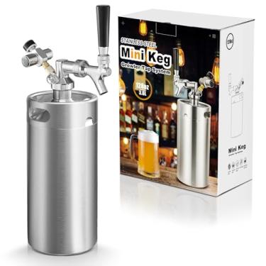 Imagem de Imaictuu Sistema de torneira de cerveja de 3,628 g Mini Keg Growler prata