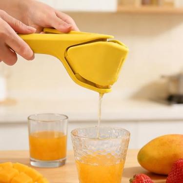 Imagem de Espremedor manual de limão, espremedor de cítrico, portátil, laranja, limão, espremedor compacto de frutas para viagens na cozinha (amarelo)