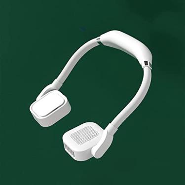 Imagem de AEWFRRV Mini ventilador de pescoço pendurado ventilador portátil 4000mAh recarregável com ventiladores de exibição LCD refrigerador de ar ventiladores de pescoço vestíveis (cor: B) yubin1993 (cor: B)