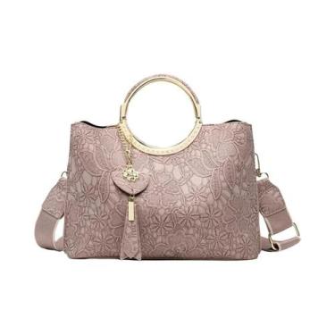 Imagem de Bolsa Tote De Couro Macio De Grande Capacidade Com 3 Camadas, Bolsa De