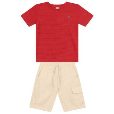 Imagem de Conjunto infantil menino palmeira Mundi, 6, Vermelho
