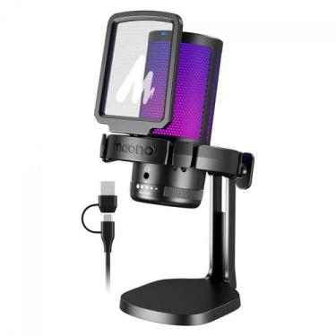 Imagem de Microfone Gamer Condensador Maono DGM20, RGB, USB, Preto