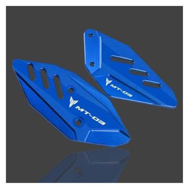 Imagem de Anti-derrapante Para MT-03 MT-25 MT03 MT25 CNC Apoio para os pés Placas de calcanhar dianteiro Protetor de asa do pedal(Blue MT03)