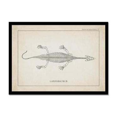 Imagem de Arte de parede de esqueleto de dinossauro vintage, paleontologia, pôsteres em tela, fósseis de dinossauro, impressões artísticas, esboços, fotos, decoração de quarto de menino (SKU6,20.3x30.5 cm =
