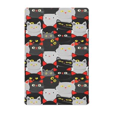 Imagem de SEHANY Lençóis de berço de gatos fofos para meninos e meninas, macio, respirável, elástico, lençol com elástico padrão para bebês de 27 x 99 cm