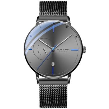 Imagem de SOLLEN Relógios automáticos masculinos, relógio automático masculino, movimento mecânico original, resistente à água 3 ATM, ponteiros luminosos, calendário e exibição 24 horas, relógios de pulso