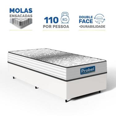 Imagem de Cama Box com Colchão de Molas Ensacadas Double Face Essence Probel Solteiro 88cm