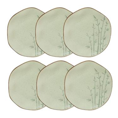 Imagem de Conjunto 6 Pratos Raso 27,5 cm Ryo Bambu Porcelana Oxford