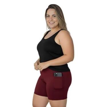 Imagem de Bermuda Fitness Com Bolsos Laterais Plus Size-Feminino