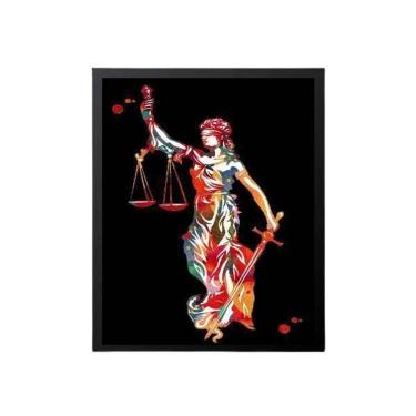 Imagem de Quadro Decorativo Deusa Da Justiça Moldura Preta 24X18Cm