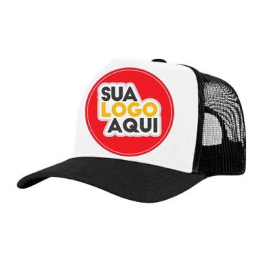 Imagem de Kit 4 Bonés Personalizados DTF Trucker Redinha Tela Aba Curva Cor:Pret