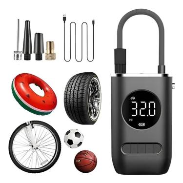Imagem de Mini Compressor Elétrico De Ar Portátil Bomba Para Pneus E Bolas Recarregável Usb