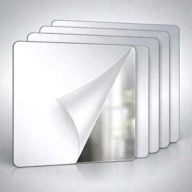 Imagem de Kit 5 Espelhos Adesivos 15x15cm em Acrílico Decorativo Autocolante - G